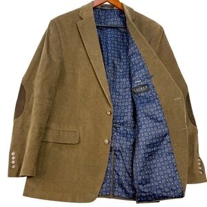 Ralph Lauren Men’s 42L tan corduroy suit jacket blazer sport coat elbow patch